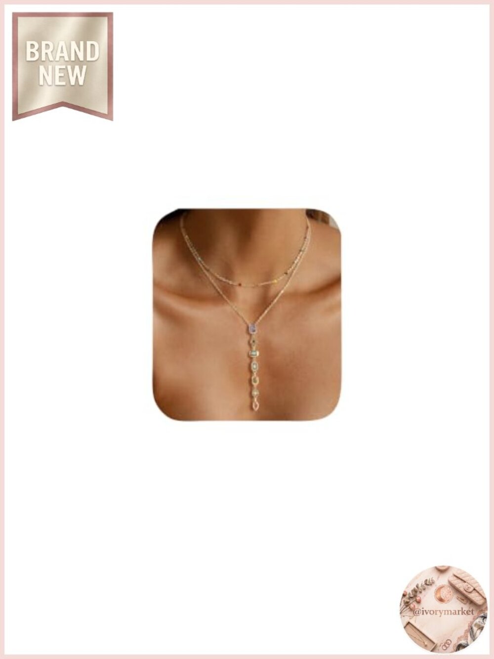 7 Chakra Healing Necklace, 14K Gold Plated Pendant Lariat Y Necklace, Spiritual